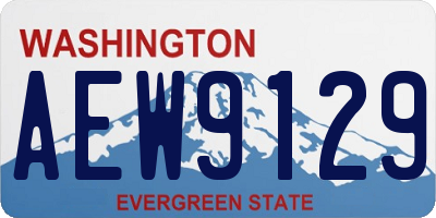 WA license plate AEW9129
