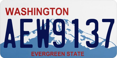 WA license plate AEW9137