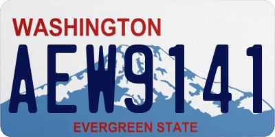 WA license plate AEW9141