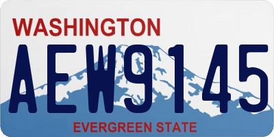 WA license plate AEW9145