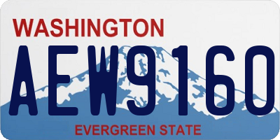 WA license plate AEW9160