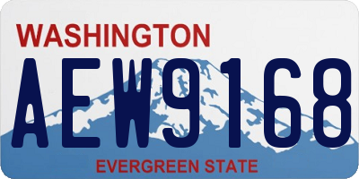 WA license plate AEW9168