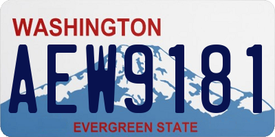 WA license plate AEW9181