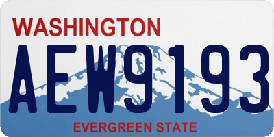 WA license plate AEW9193