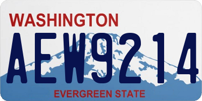 WA license plate AEW9214