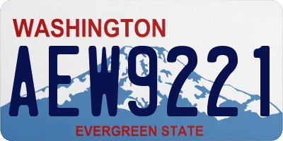 WA license plate AEW9221