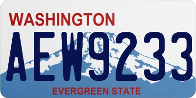 WA license plate AEW9233
