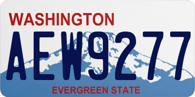 WA license plate AEW9277