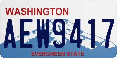 WA license plate AEW9417