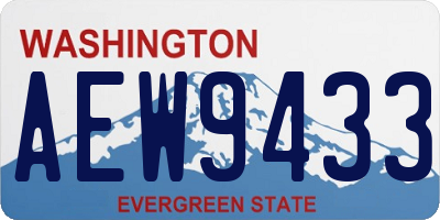 WA license plate AEW9433