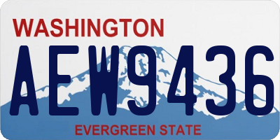 WA license plate AEW9436