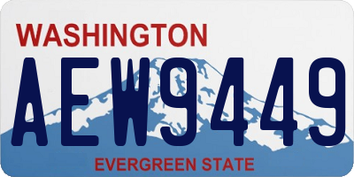 WA license plate AEW9449