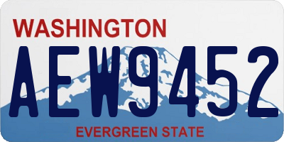 WA license plate AEW9452