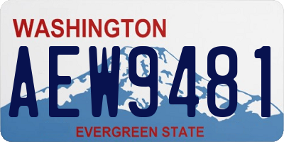 WA license plate AEW9481
