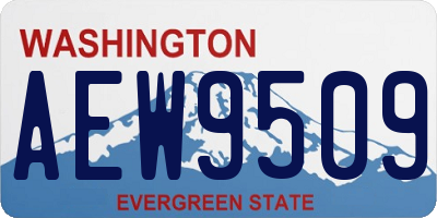 WA license plate AEW9509
