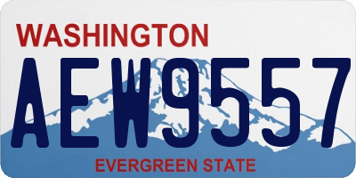 WA license plate AEW9557