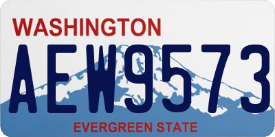 WA license plate AEW9573