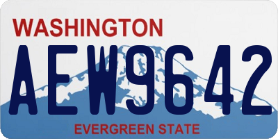 WA license plate AEW9642