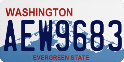 WA license plate AEW9683