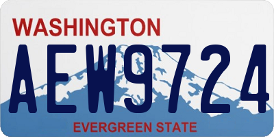 WA license plate AEW9724