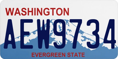 WA license plate AEW9734