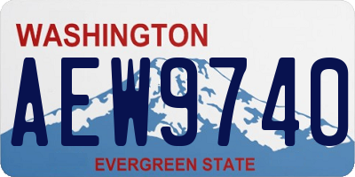 WA license plate AEW9740