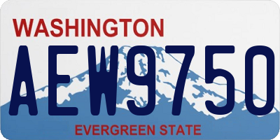 WA license plate AEW9750