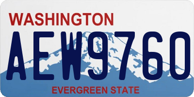WA license plate AEW9760