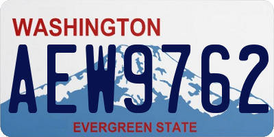 WA license plate AEW9762