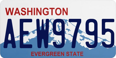WA license plate AEW9795