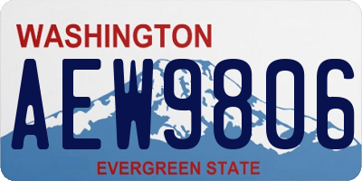 WA license plate AEW9806