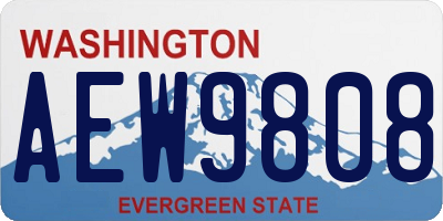 WA license plate AEW9808