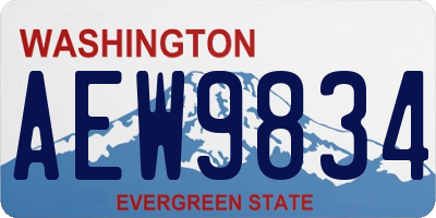 WA license plate AEW9834