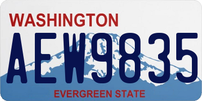 WA license plate AEW9835