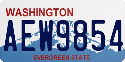 WA license plate AEW9854