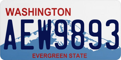 WA license plate AEW9893