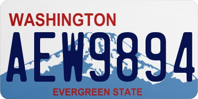 WA license plate AEW9894