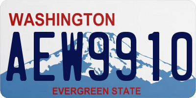 WA license plate AEW9910