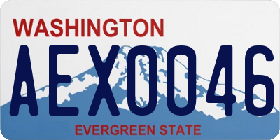 WA license plate AEX0046