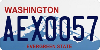 WA license plate AEX0057