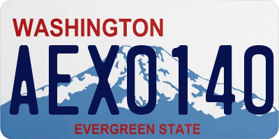 WA license plate AEX0140