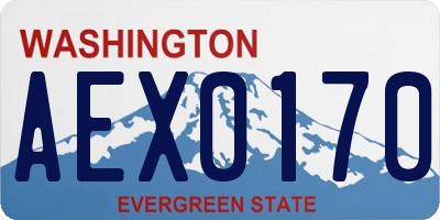 WA license plate AEX0170