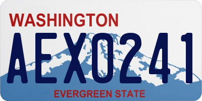 WA license plate AEX0241