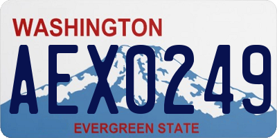 WA license plate AEX0249