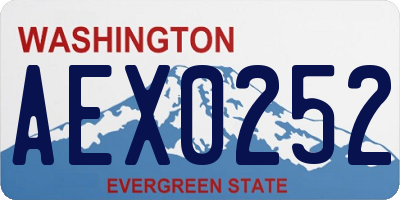 WA license plate AEX0252