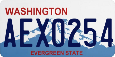 WA license plate AEX0254