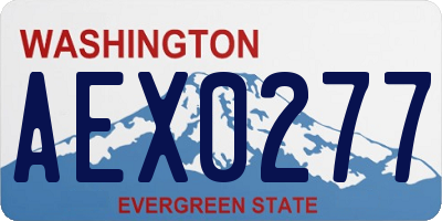 WA license plate AEX0277