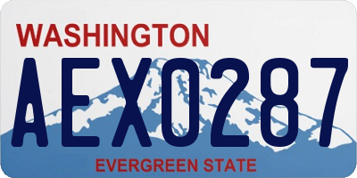 WA license plate AEX0287