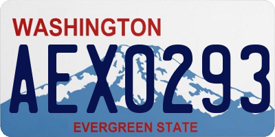 WA license plate AEX0293
