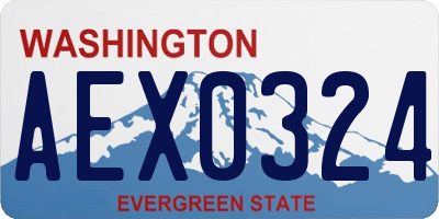 WA license plate AEX0324